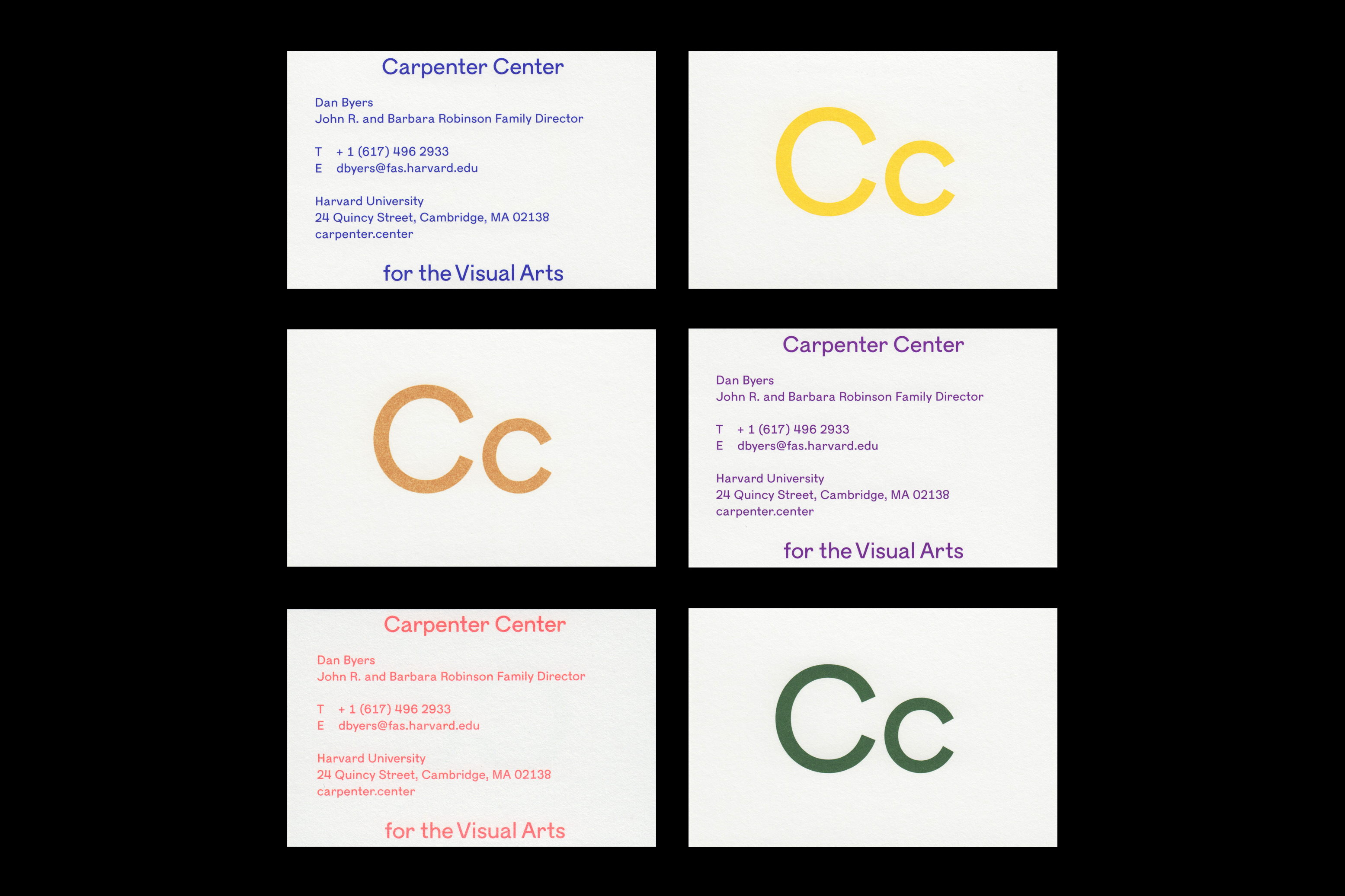 Business Cards, Carpenter Center for the Visual Arts, Harvard University, 2019
