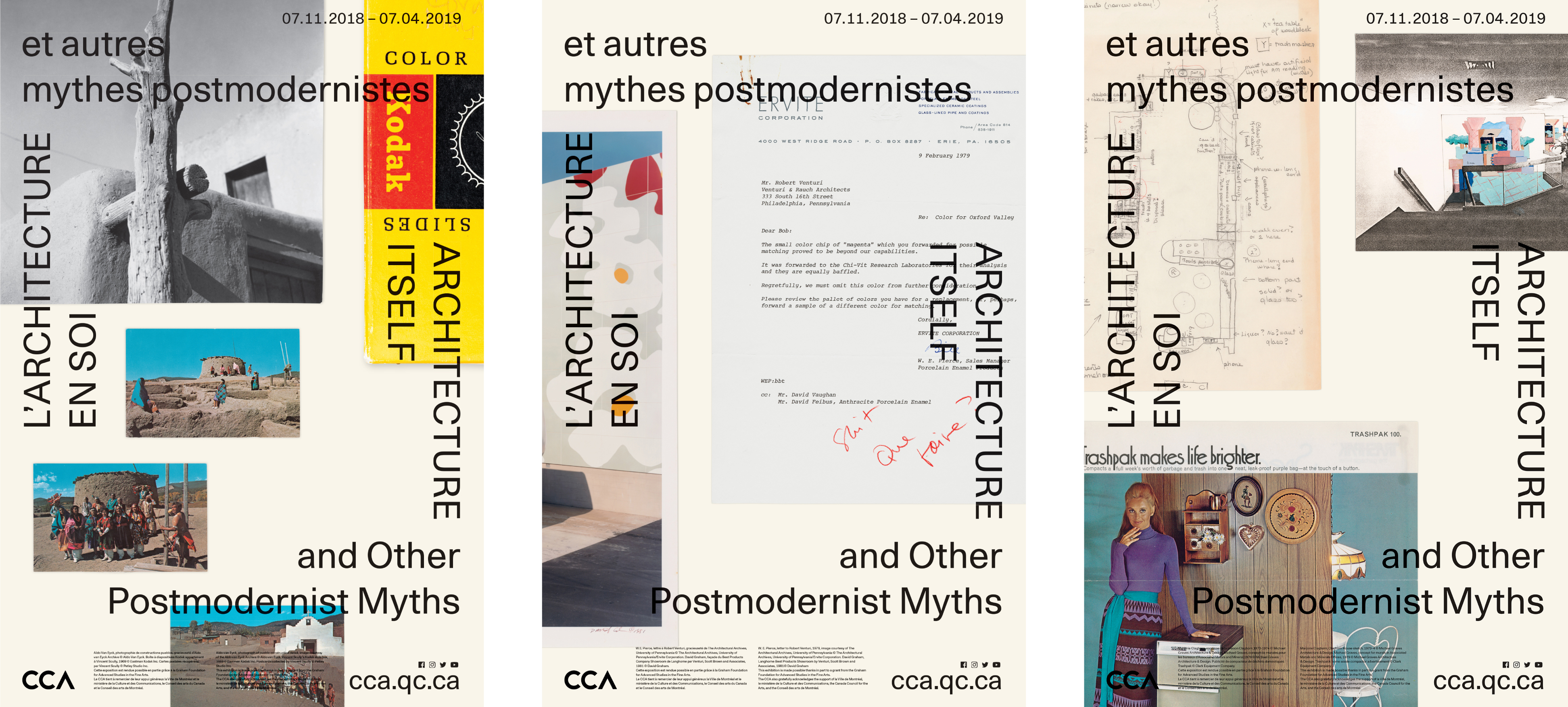 *Architecture Itself: and Other Postmodernist Myths*, posters, Canadian Center for Architecture, Montreal, 2018