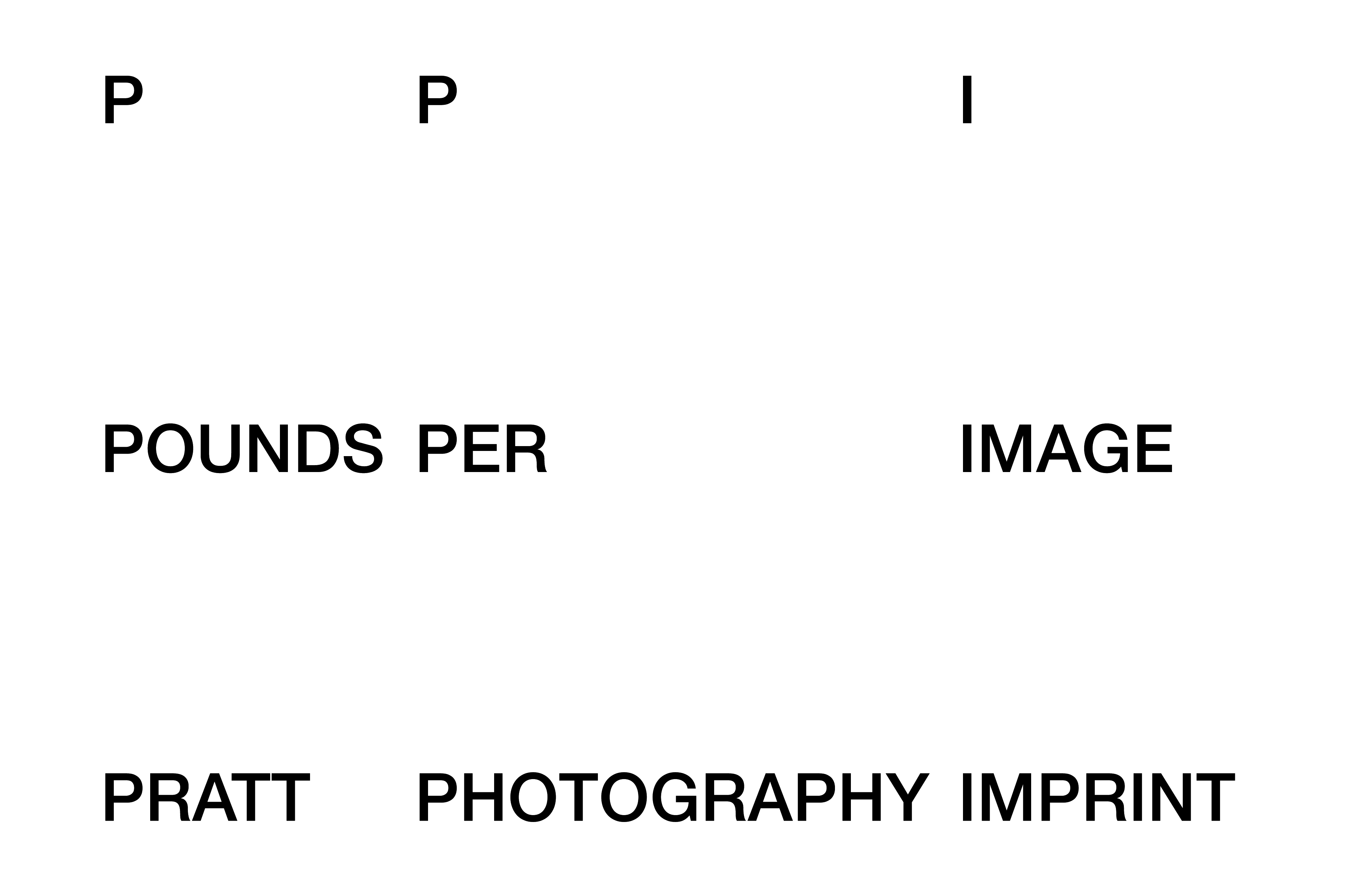 PPI / Pounds Per Image / Pratt Photography Imprint, identity, 2019