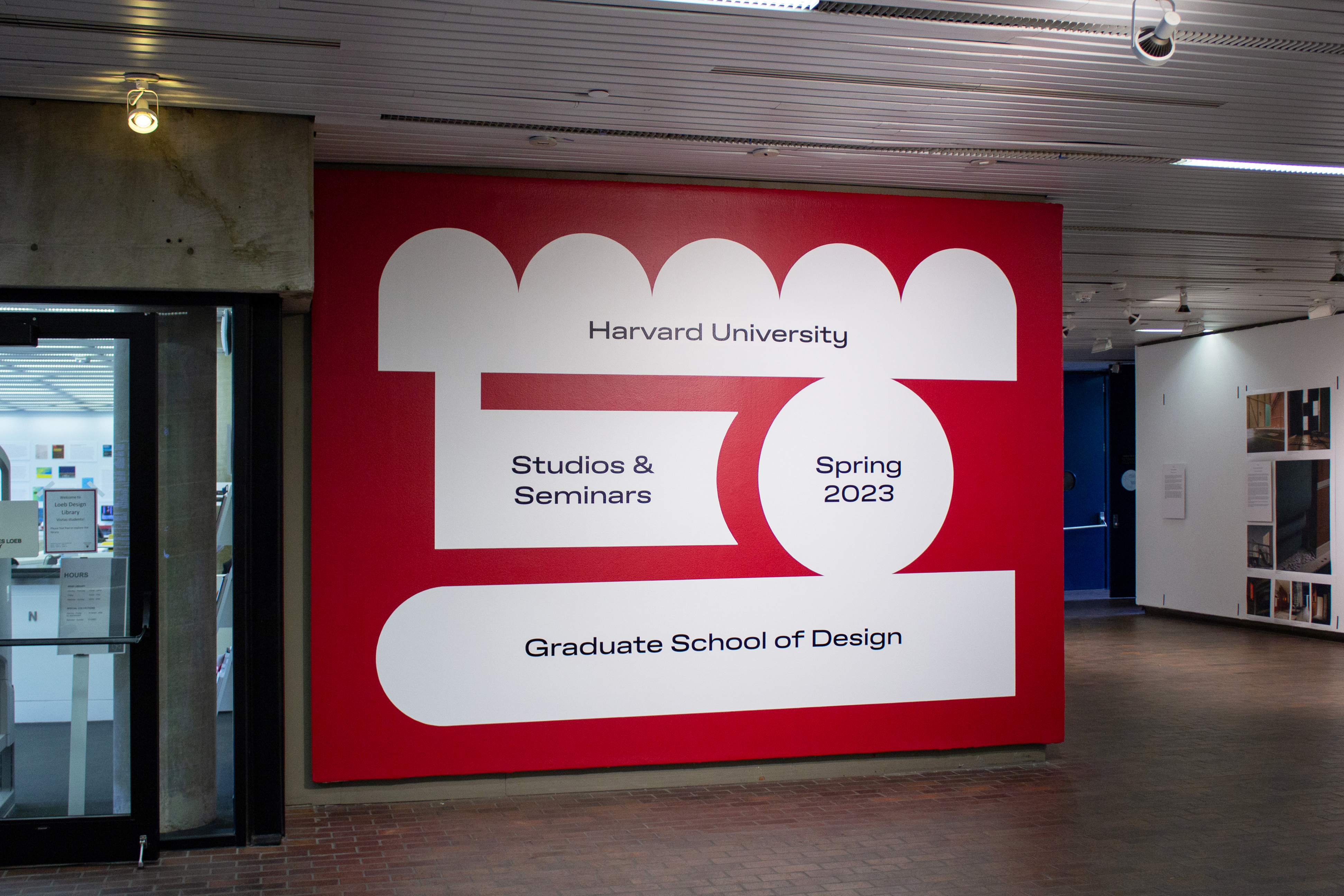 Harvard University Graduate School of Design, end of year exhibition, studios & seminars, title wall, 2023
