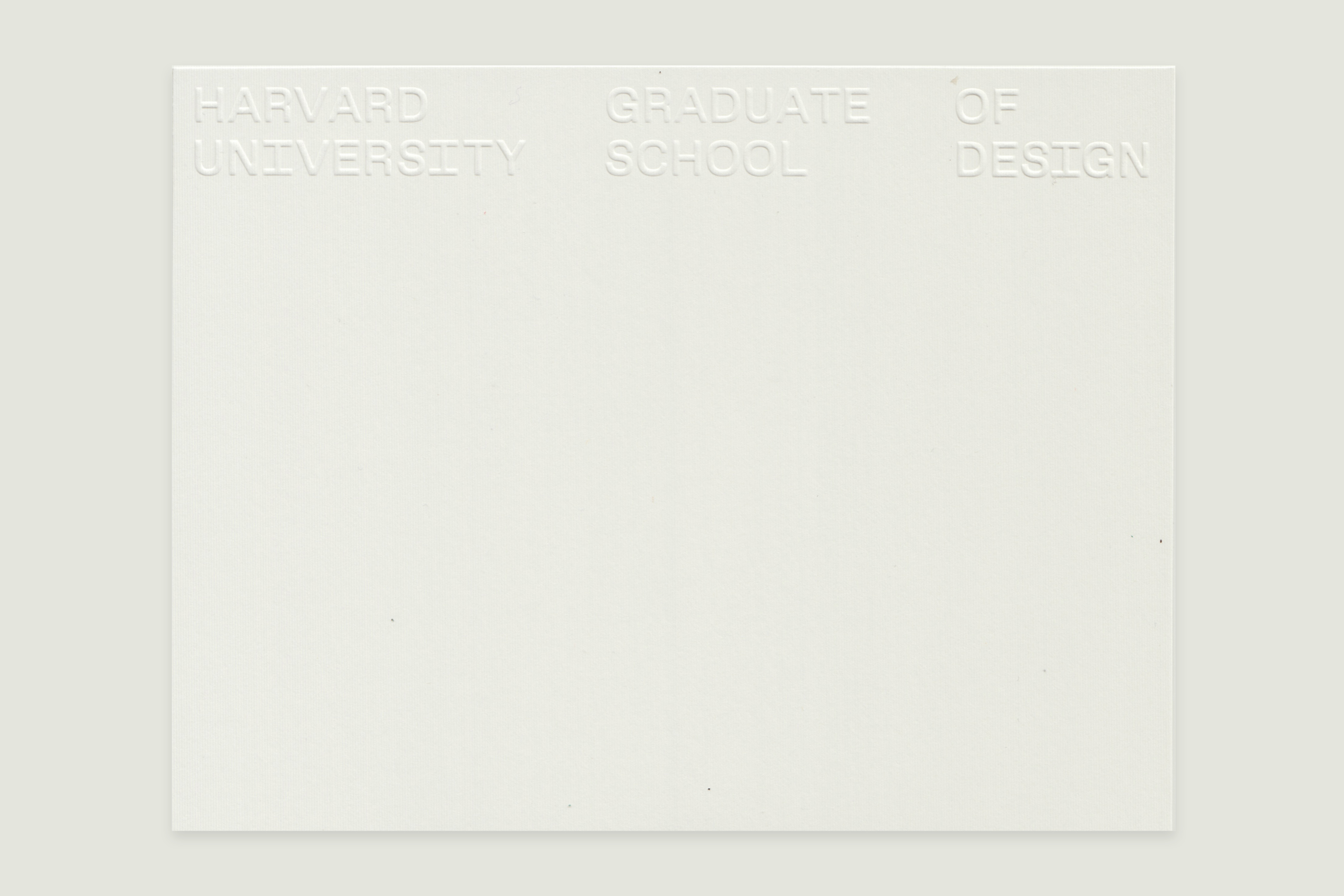 Compliment card, Harvard University Graduate School of Design, 2022