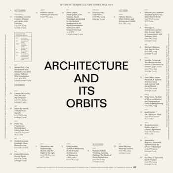 *Architecture and Its Orbits*, poster, 20.25 × 20.25 in., MIT Department of Architecture, 2015