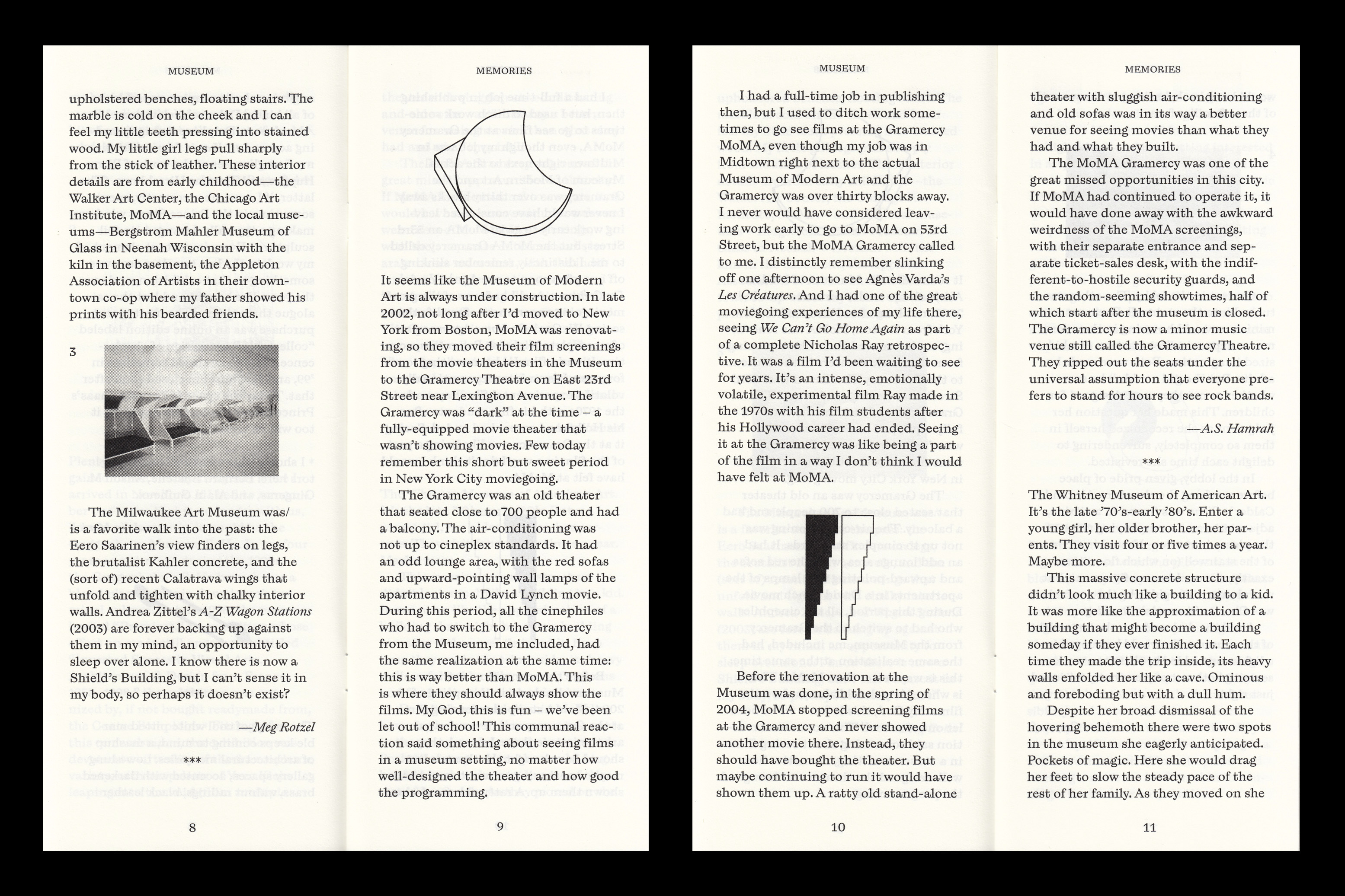 *Museum Memories*, softcover, 36 pages, 4.25 × 11 in., edited by Claire Barliant and Katarina Burin, self published, 2020